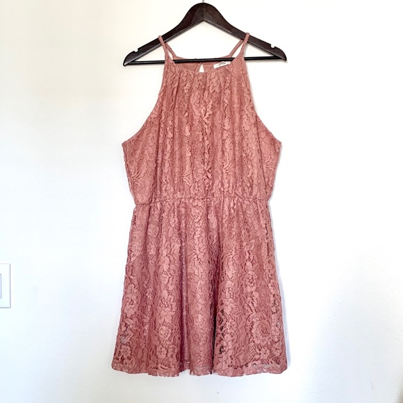 BOGO FREE Pink Lace Cocktail Dress A Line Dress - Picture 3 of 4